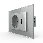 Priza simpla cu USB Livolo standard italian