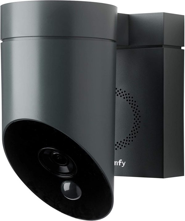 Camera de supraveghere de exterior Somfy, Wifi, 1080p Full HD, Sirena 110 dB, Posibila conexiune la corpul de iluminat existent – Gri
