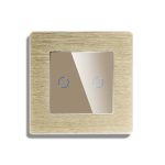 Intrerupator Dublu Cap Scara / Cruce cu Touch din Sticla si Rama de Aluminiu LUXION