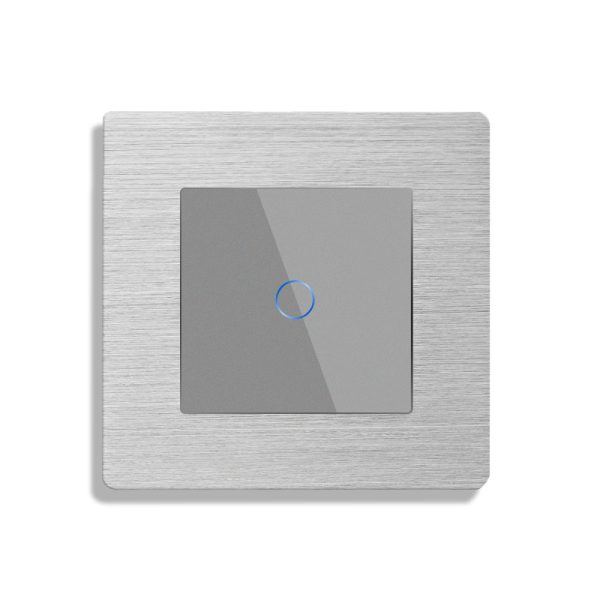 Intrerupator Simplu cu Variator Cap Scara / Cruce cu Touch si Rama din Aluminiu LUXION