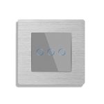 Intrerupator Triplu Wi-Fi cu Touch din Sticla si Rama de Aluminiu LUXION