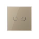 Intrerupator Dublu cu Reset si Contact Uscat Livolo cu Rama din Sticla, ZigBee – Serie Noua