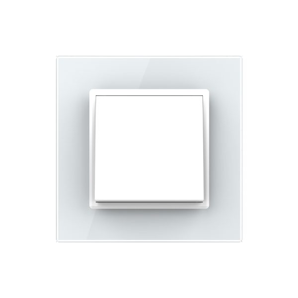 Intrerupator Simplu Mecanic Cap Cruce, 2 Module LIVOLO cu Rama din Sticla – Serie Noua