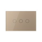 Intrerupator triplu wireless cu touch Livolo din sticla – standard italian