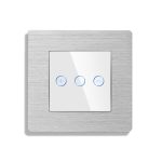Intrerupator Simplu cu Variator cu Touch din Sticla si Rama de Aluminiu LUXION, protocol Zigbee