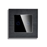 Intrerupator Dublu cu Touch din Sticla si Rama de Aluminiu LUXION