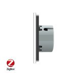 Intrerupator cu touch simplu+simplu+dublu LIVOLO din sticla, Protocol ZigBee, Control de pe telefon