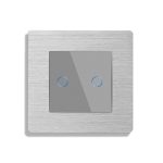 Intrerupator Dublu cu Touch din Sticla si Rama de Aluminiu LUXION, 500W