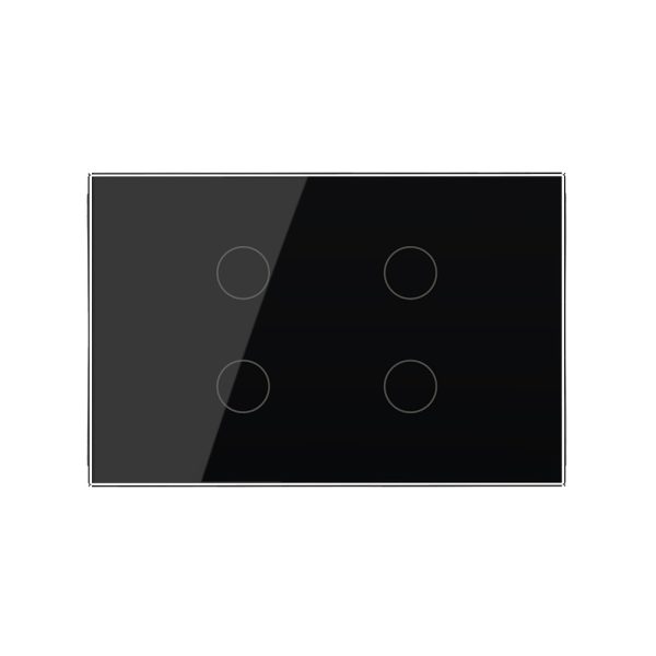 Intrerupator cvadruplu cap scara / cruce cu touch Livolo din sticla, standard Italian – Serie noua