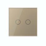 Intrerupator dublu cu revenire / contact uscat Livolo cu touch din sticla