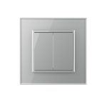 Intrerupator Dublu Mecanic Cap Cruce LIVOLO cu Rama din Sticla – Serie Noua