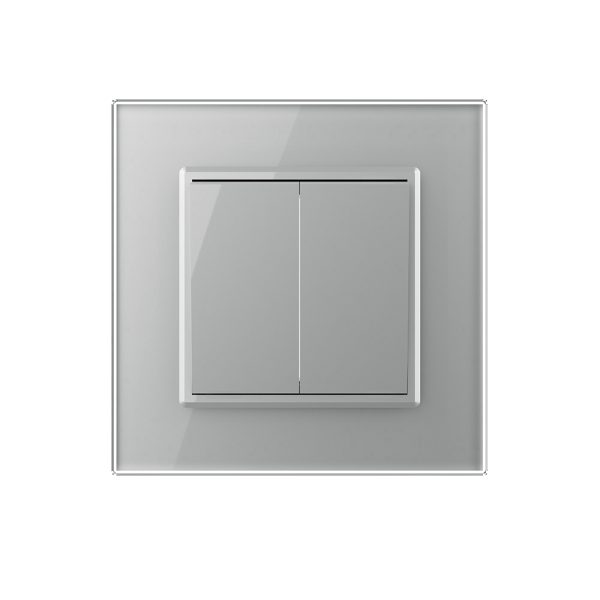 Intrerupator Dublu Mecanic Cap Cruce LIVOLO cu Rama din Sticla – Serie Noua