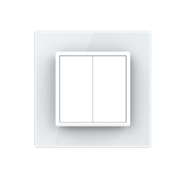 Intrerupator Dublu Mecanic Cap Cruce LIVOLO cu Rama din Sticla – Serie Noua