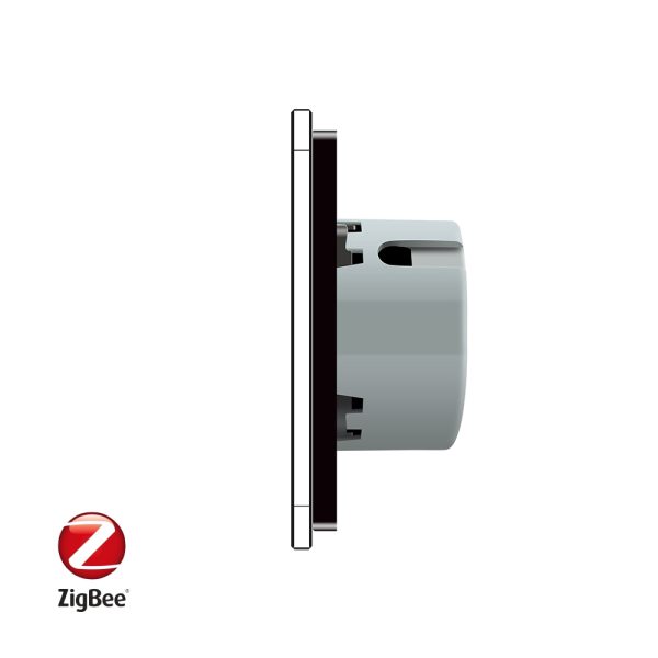 Intrerupator dublu + simplu cu touch Livolo din sticla, Protocol ZigBee, Control de pe telefon