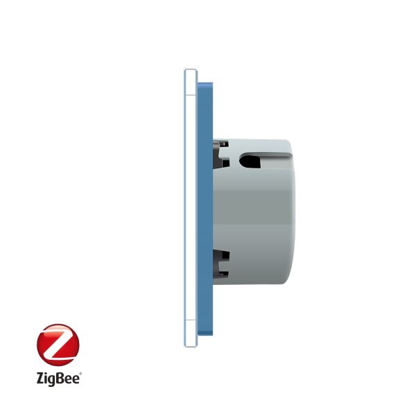Intrerupator dublu + simplu cu touch Livolo din sticla, Protocol ZigBee, Control de pe telefon