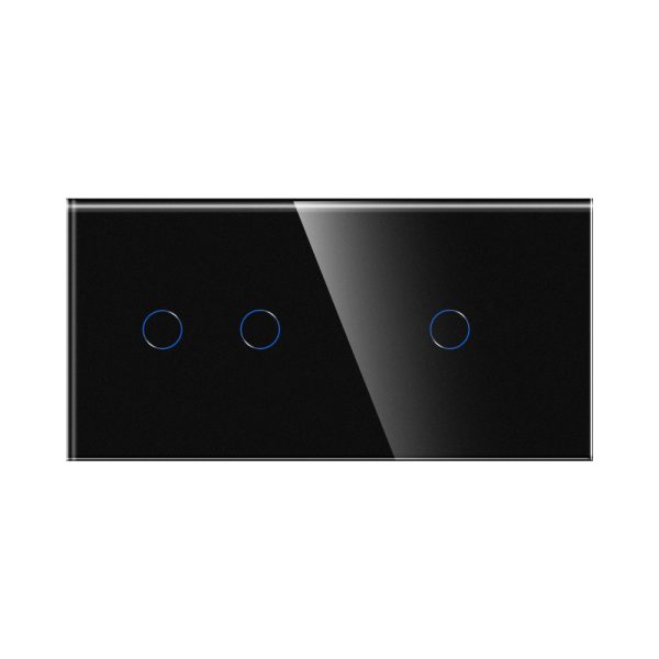 Intrerupator Dublu + Simplu cu Touch din Sticla LUXION