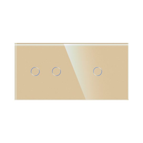 Intrerupator Dublu + Simplu cu Touch din Sticla LUXION