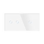 Intrerupator Dublu + Simplu cu Touch din Sticla LUXION