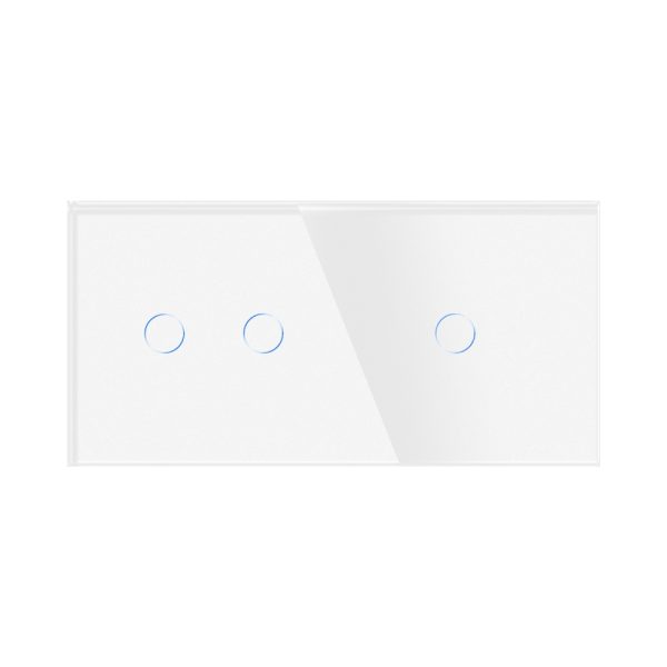 Intrerupator Dublu + Simplu cu Touch din Sticla LUXION