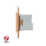 Intrerupator simplu ZigBee + priza simpla ZigBee, Livolo cu rama din sticla, Control de pe telefon