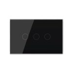Intrerupator triplu cu touch Livolo din sticla, standard italian – Serie noua