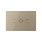 Intrerupator triplu cu touch Livolo din sticla, standard italian – Serie noua