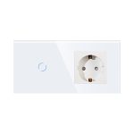 Intrerupator Simplu Cap Scara / Cruce + Priza cu Rama din Sticla LUXION