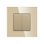 Intrerupator Dublu Cap Scara Mecanic LUXION cu Rama din Sticla