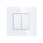 Intrerupator Dublu Cap Scara Mecanic LUXION cu Rama din Sticla