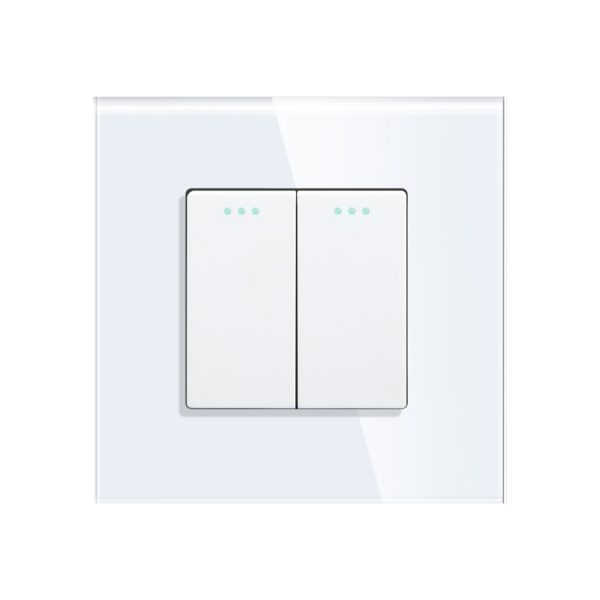 Intrerupator Dublu Cap Scara Mecanic LUXION cu Rama din Sticla