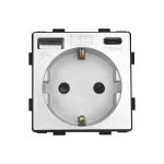 Modul Priza Simpla + USB-A + USB-C LUXION