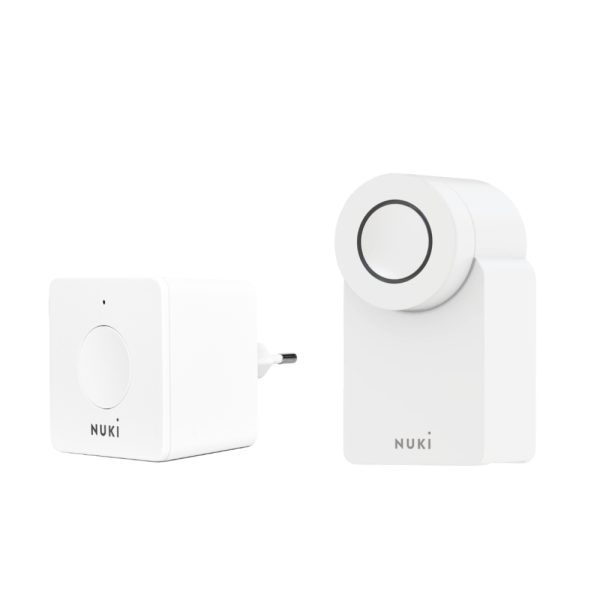 Pachet Nuki Combo 3.0, Include Nuki Smart Lock 3.0 si Nuki Bridge, Control de la distanta prin aplicatie