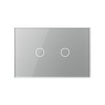 Panou intrerupator dublu cu touch Livolo din sticla, standard Italian – Serie noua