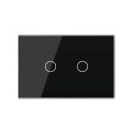 Panou intrerupator dublu cu touch Livolo din sticla, standard Italian – Serie noua