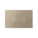 Panou intrerupator dublu cu touch Livolo din sticla, standard Italian – Serie noua