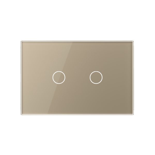 Panou intrerupator dublu cu touch Livolo din sticla, standard Italian – Serie noua