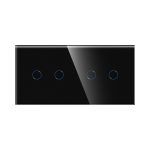 Panou Intrerupator Dublu + Dublu cu Touch Din Sticla LUXION
