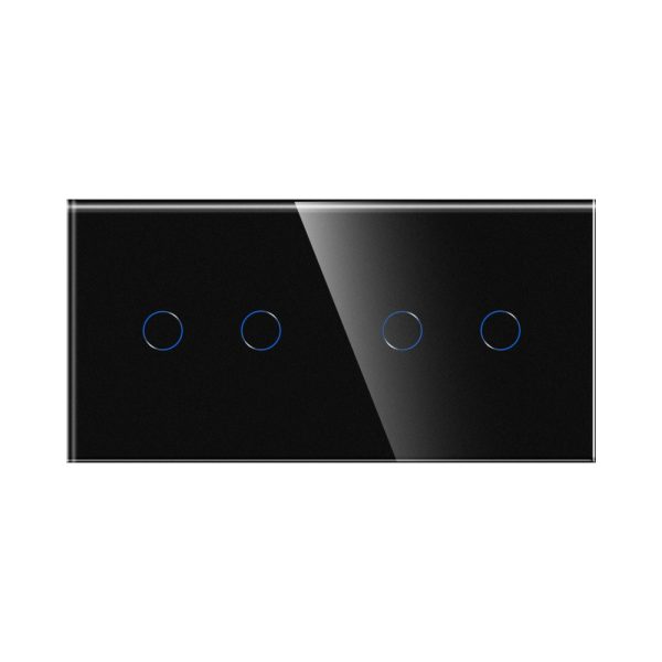 Panou Intrerupator Dublu + Dublu cu Touch Din Sticla LUXION