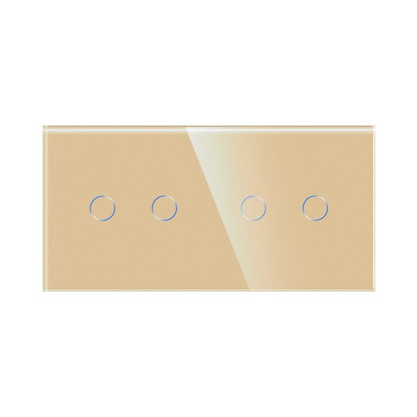 Panou Intrerupator Dublu + Dublu cu Touch Din Sticla LUXION