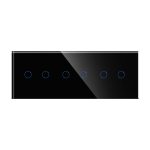 Panou Intrerupator Dublu + Dublu + Dublu cu Touch Din Sticla LUXION