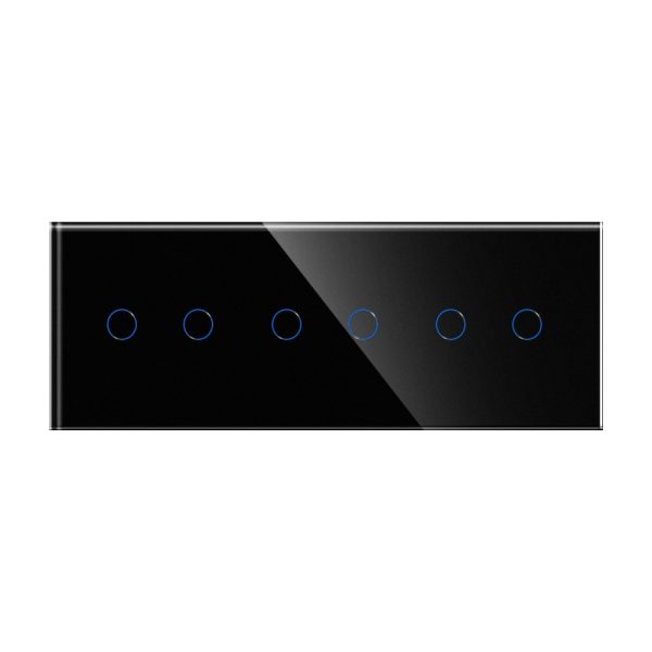 Panou Intrerupator Dublu + Dublu + Dublu cu Touch Din Sticla LUXION