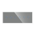 Panou Intrerupator Dublu + Dublu + Dublu cu Touch Din Sticla LUXION