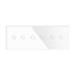 Panou Intrerupator Dublu + Dublu + Dublu cu Touch Din Sticla LUXION