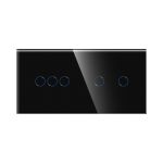 Panou Intrerupator Triplu + Dublu cu Touch Din Sticla LUXION