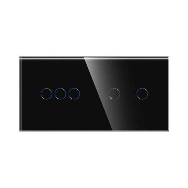 Panou Intrerupator Triplu + Dublu cu Touch Din Sticla LUXION