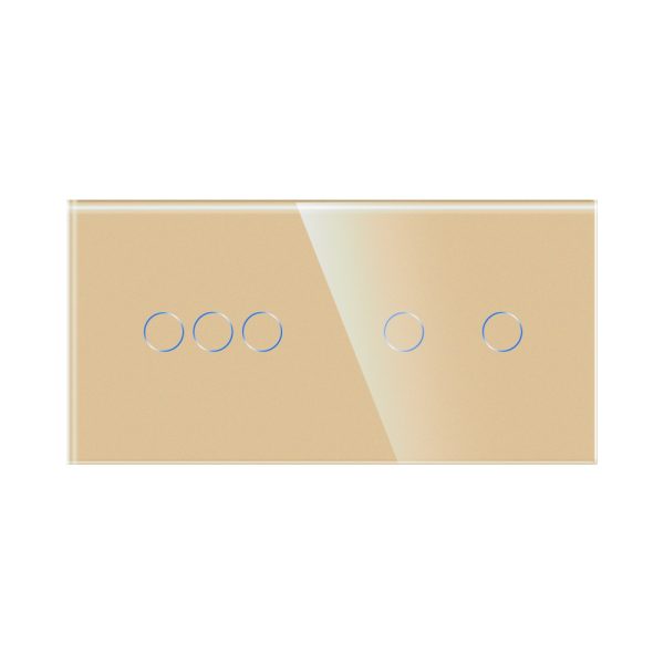 Panou Intrerupator Triplu + Dublu cu Touch Din Sticla LUXION