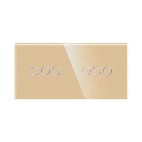 Panou Intrerupator Triplu + Triplu cu Touch Din Sticla LUXION
