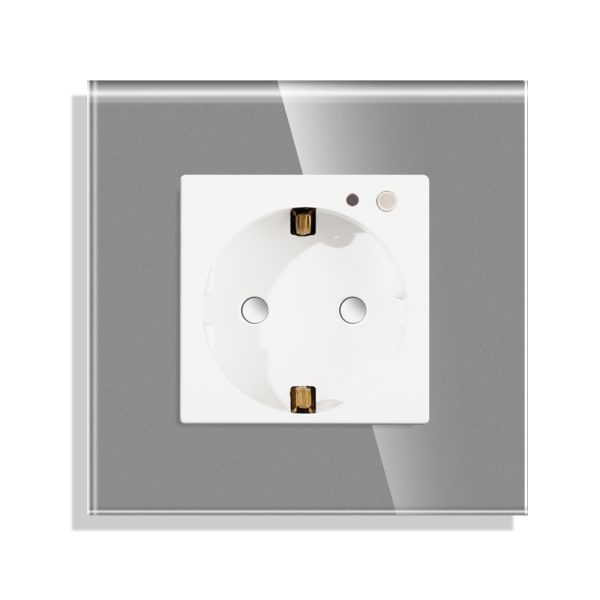 Priza Simpla Wi-Fi LUXION cu Rama din Sticla, RF433
