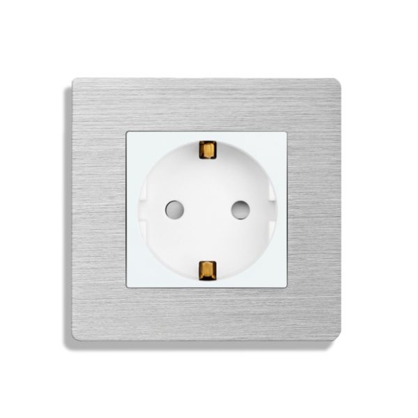 Priza Simpla LUXION cu rama din aluminiu