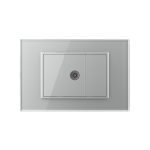 Priza Simpla TV Livolo cu Rama din Sticla – Serie Noua